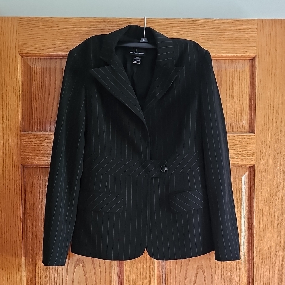 Moda International Black Blazer with Textured Fabric